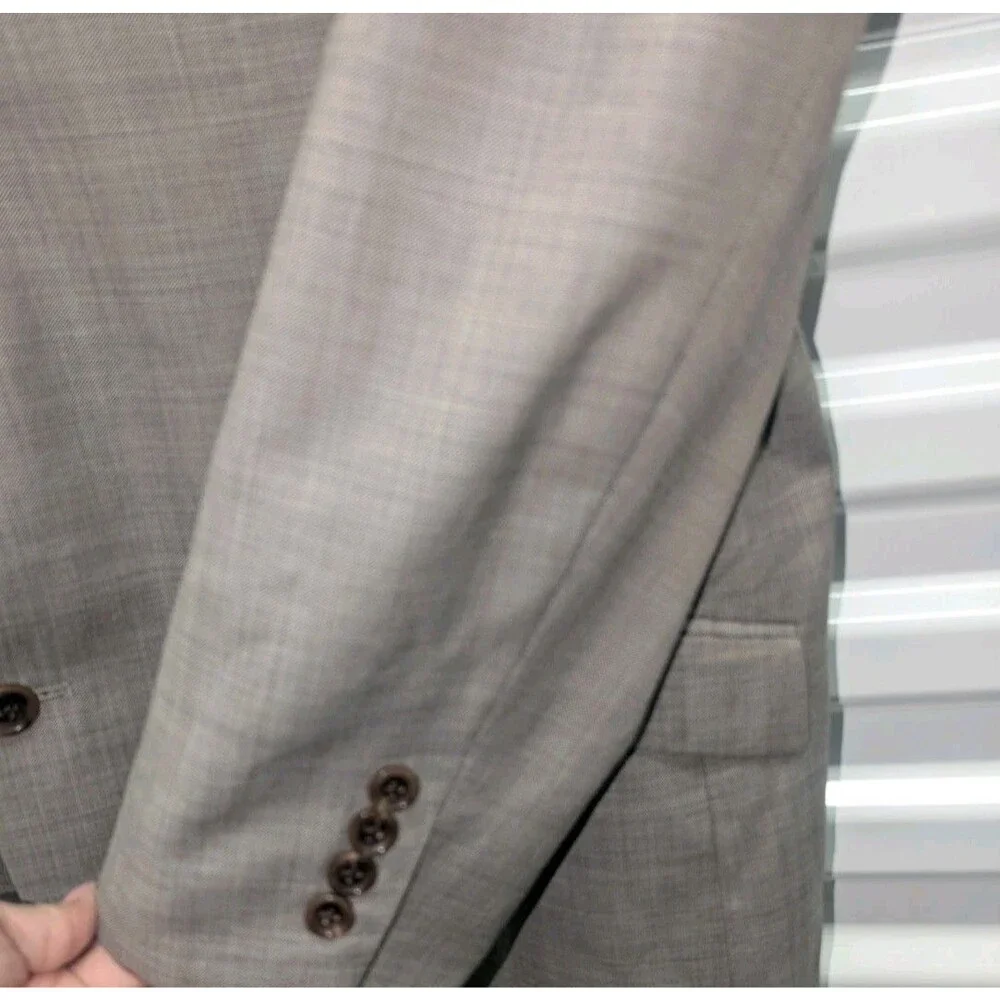 Old Money Quiet Luxury Bachrach 100% Wool Gray Blazer‎ Sport Coat 46L